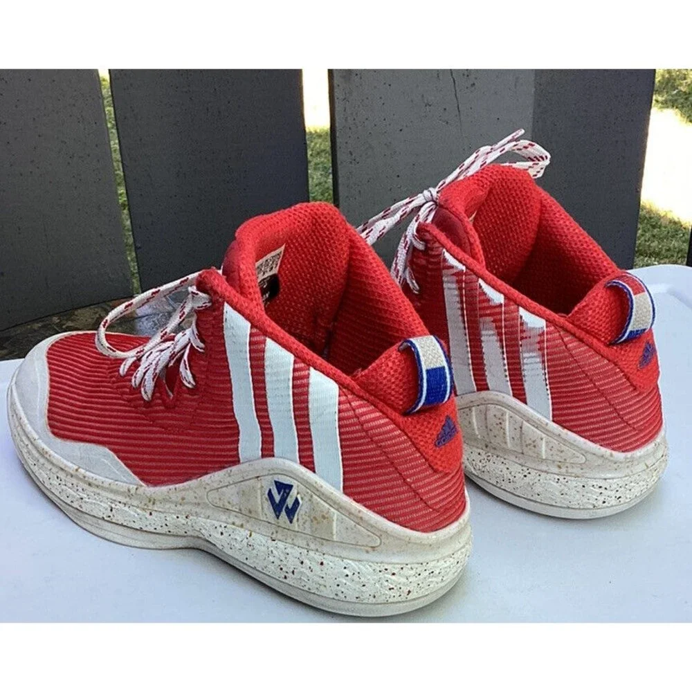 Adidas John Wall J Scarlet Red basketball Sneakers Sz 4.5 shoes big boys